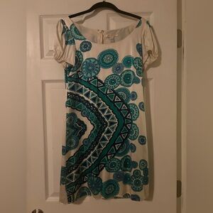 JB by Julie Brown Cream and Teal Dress